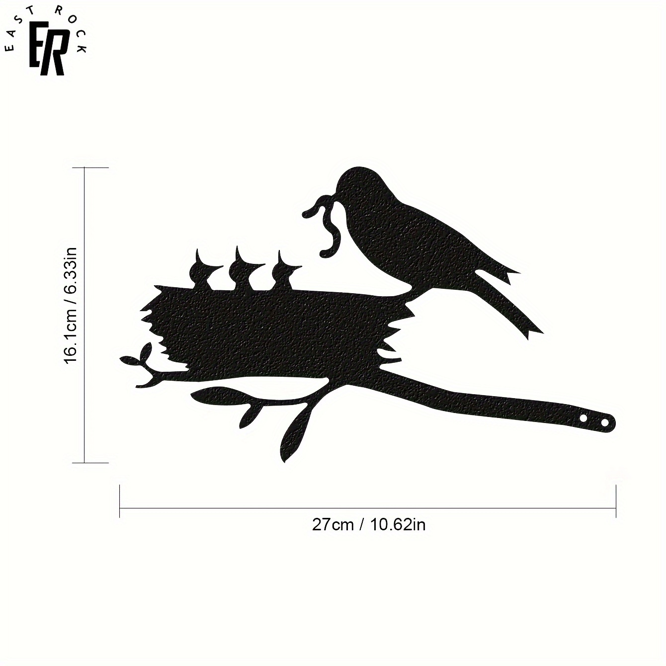 Image of Metal Bird Nest & Feeding Branch Sculpture - Outdoor Garden Decor, Cute Silhouette Stake For Patio, Porch, And Fence - Perfect Fall & Halloween Gift