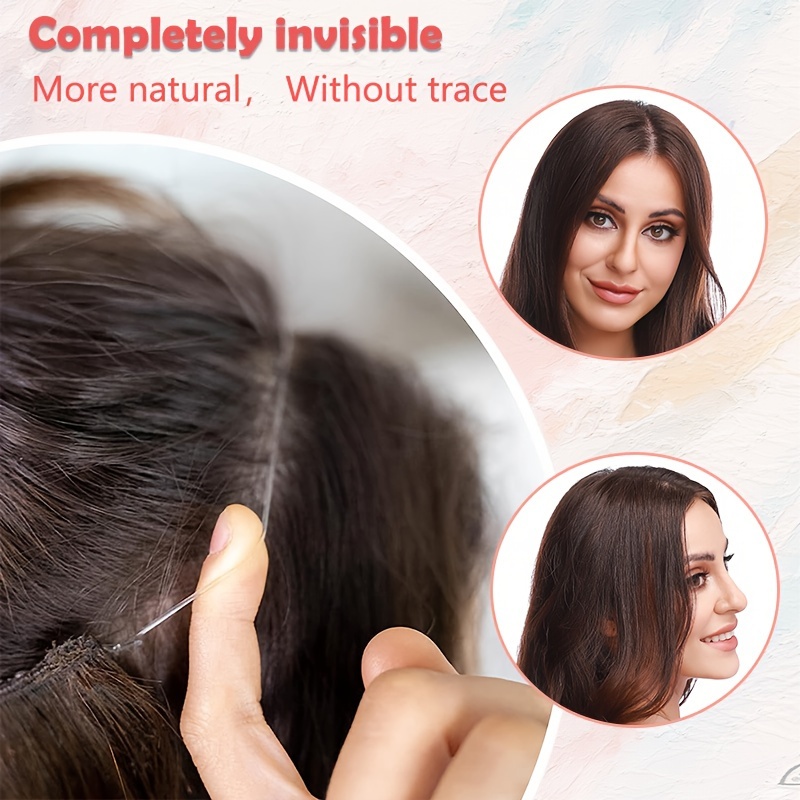 24 inch wavy curly hair extension with invisible headband adjustable size   clips   extension clips for ladies details 5