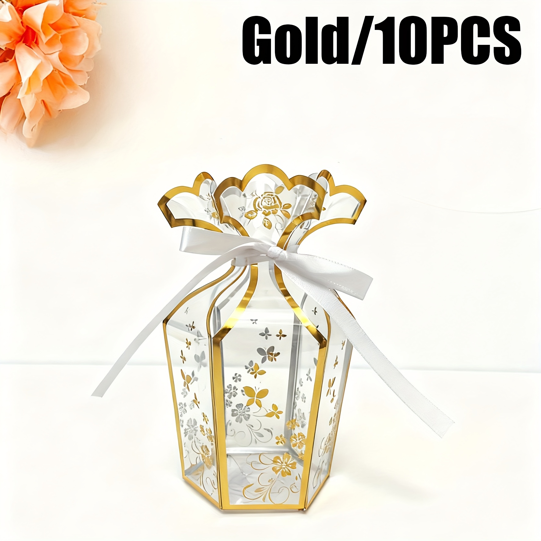 Gift For Her/him 10/30pcs Transparent Hot Stamping Vase Gift Box Pvc Party Gift Box Suitable For Wedding, Christmas, New Year Party Gift Packaging, Halloween