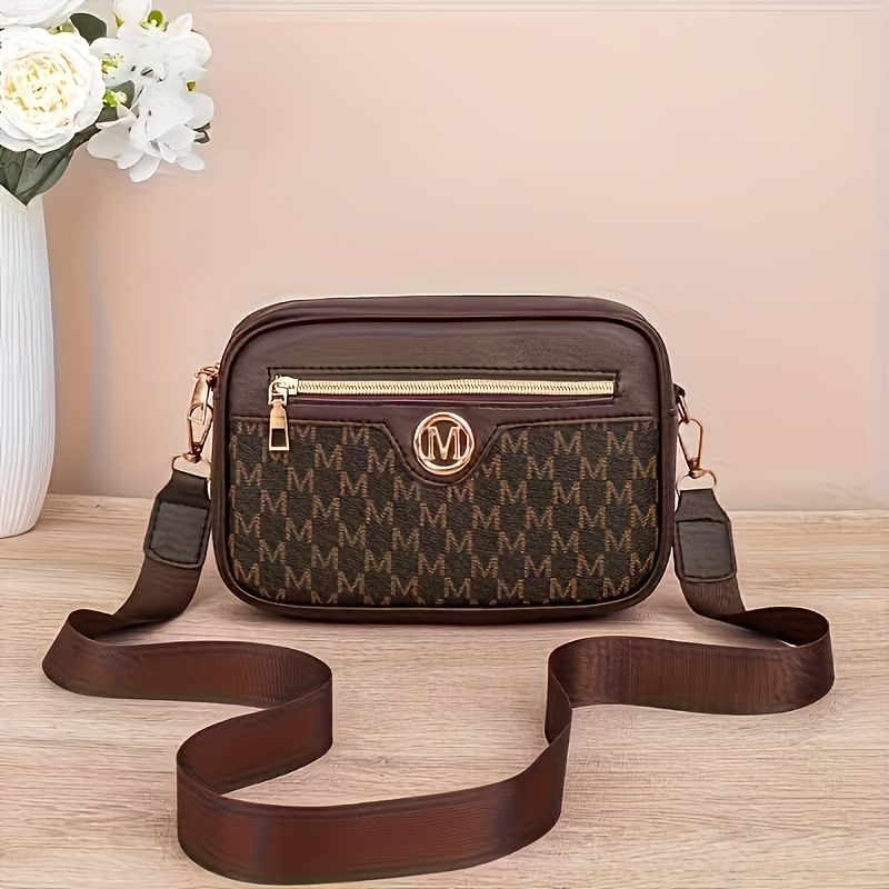 TEMU New Women's Small Square Bag, Cross-border Fashion Zipper Shoulder Crossbody Bag, Handbag