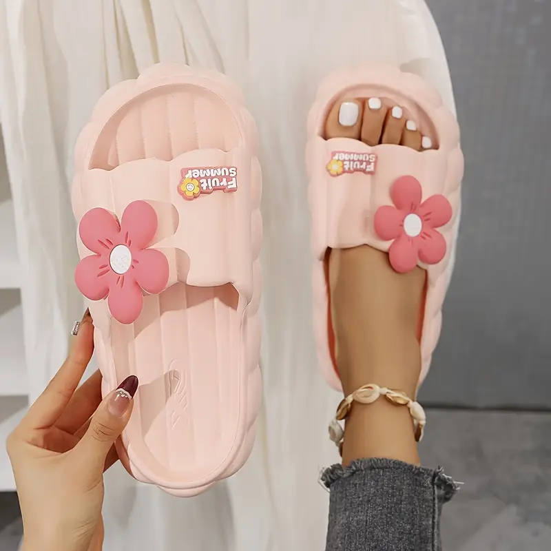 womens summer sunflower decor sandals lightweight comfortable indoor outdoor slippers with eva thick sole non slip breathable and versatile design for daily wear gifts and vacation use footwear floral sandals evasole Product details 8