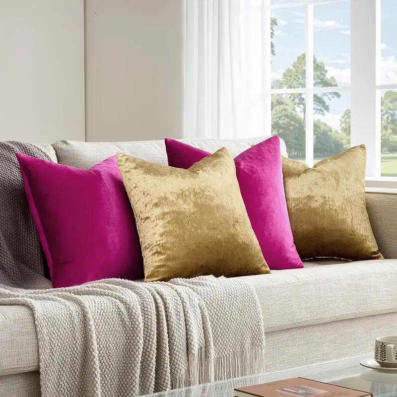 conjunto de 4 capas de almofada de luxuosas com 18x18 Brazil
