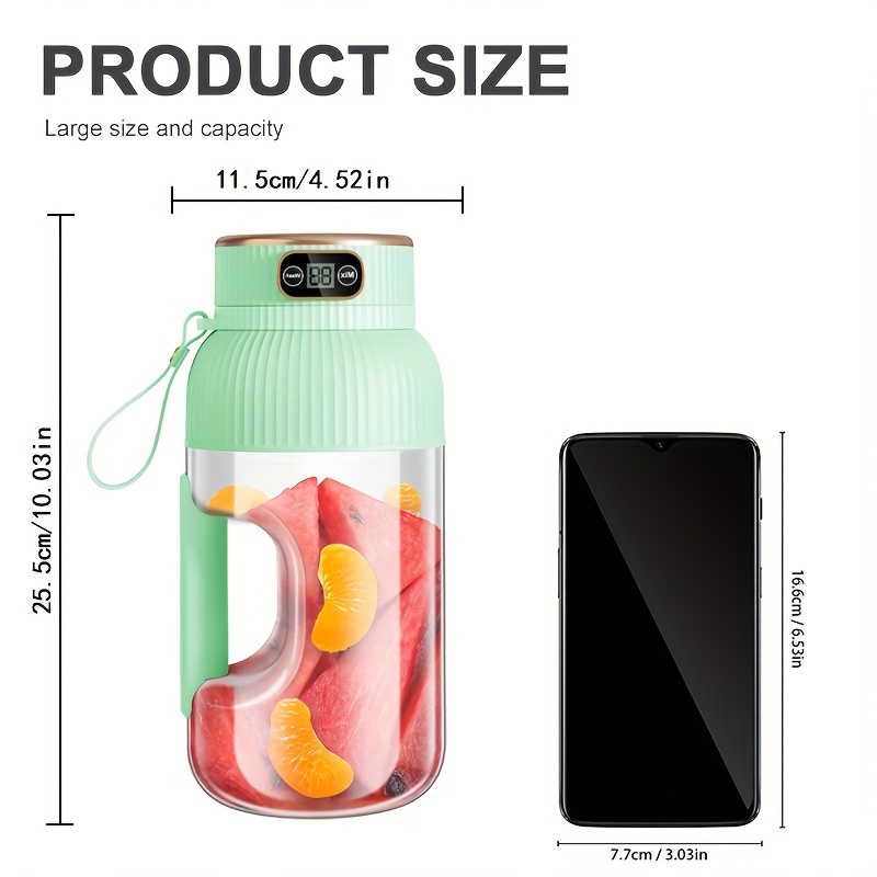 Portable Juicer/10 Blades/Suitable for Vegetables, Fruits, And Smoothies/Multifunctional Blender/Rechargeable/Ideal for Sports, Travel, And Outdoor Use