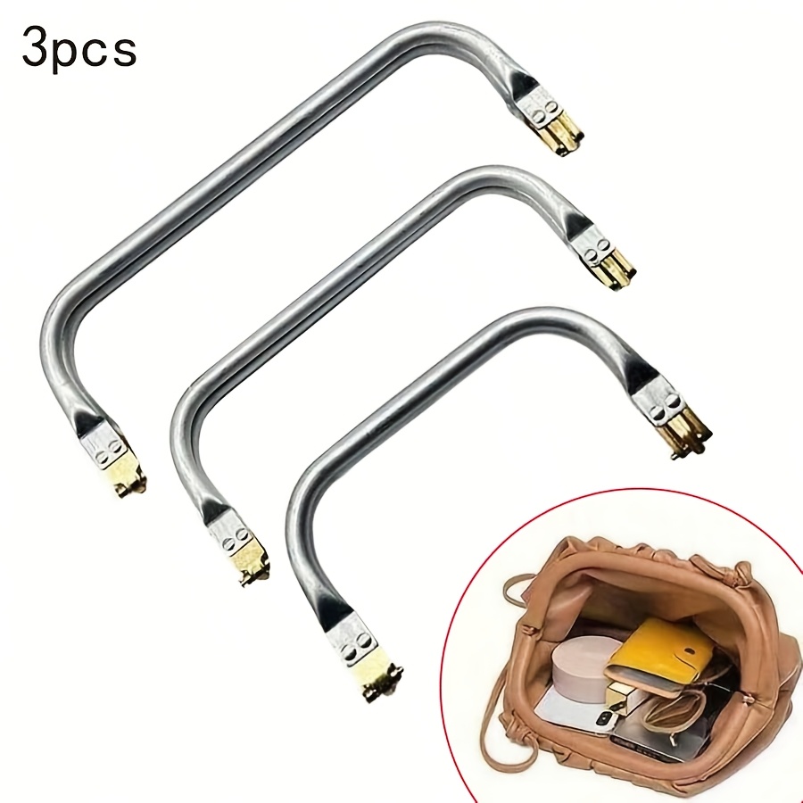 TEMU 2/3pcs Handbag Wallet Frame Set, Aluminum Square Clutch Frame, With Closure And Inner Tube Support Structure, Heavy-duty Torque Clip Hardware,