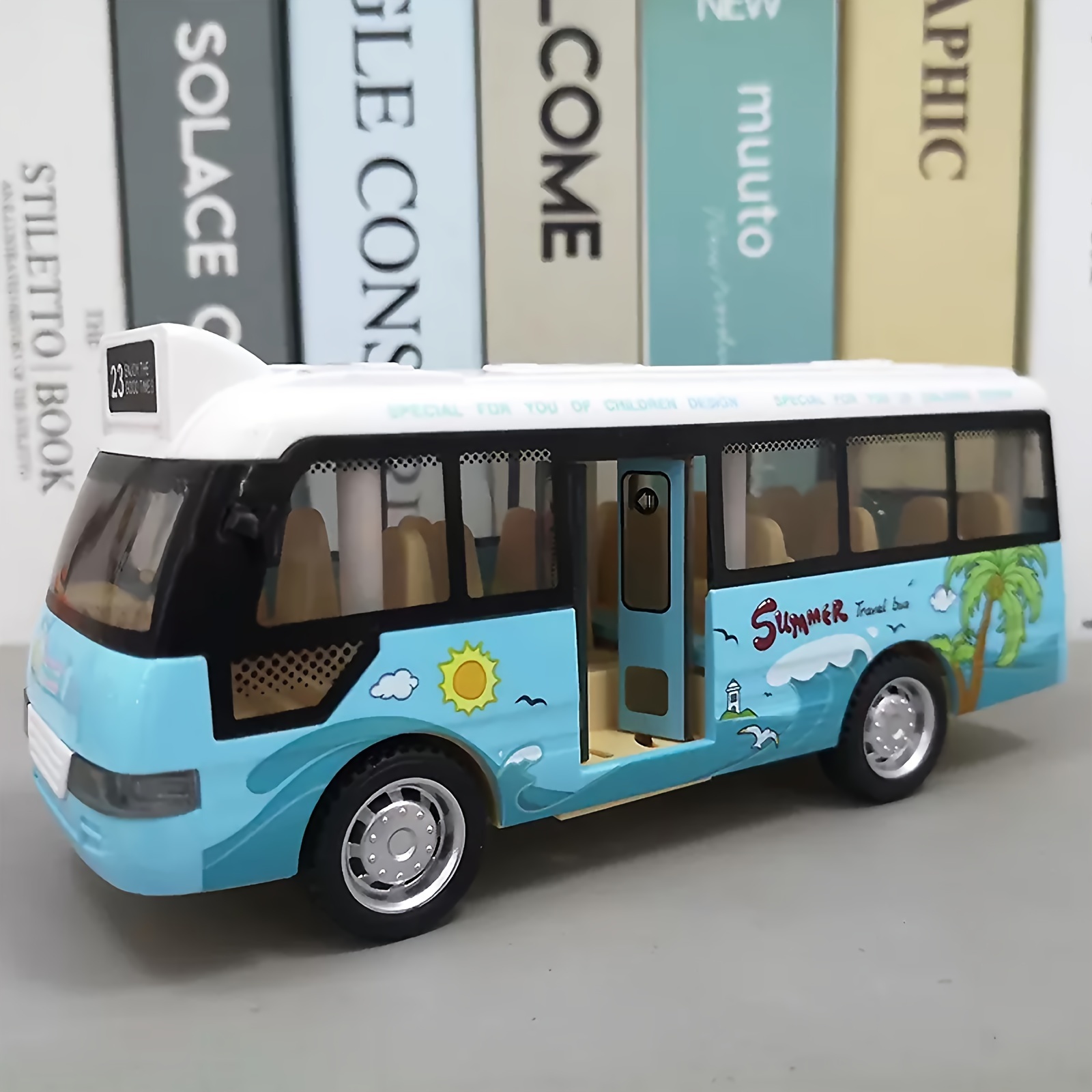 

And Impact Resistant Simulation Bus, Sound And Light Bus Toy Car, Open Door Bus Model, Suitable For Children's Creative Birthday Gift Christmas Gifts