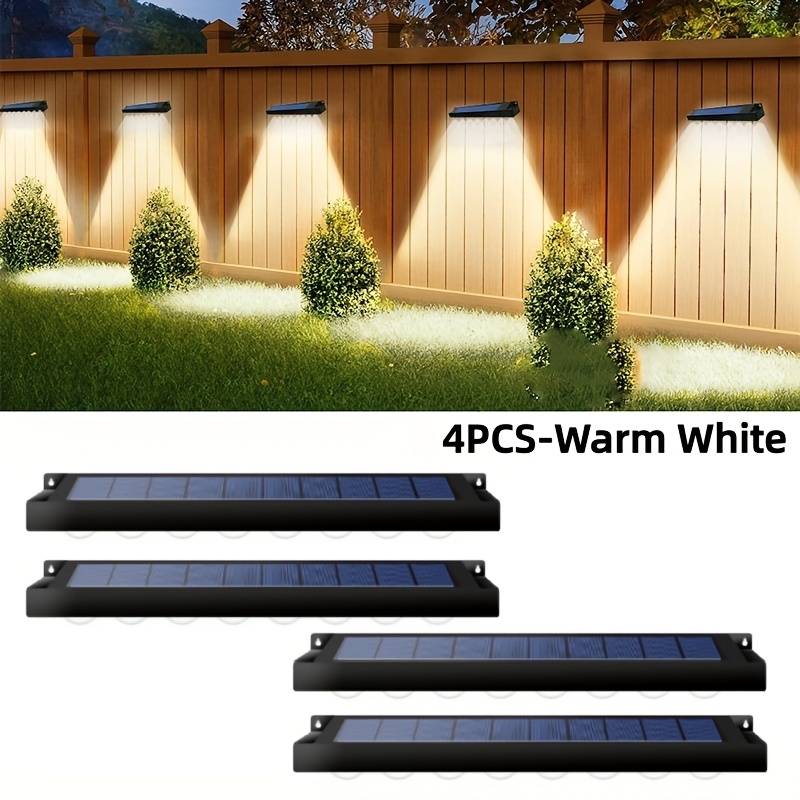 TEMU 2/4pcs Outdoor Fence Wall Lights Solar Powered, Ip65, Led Garden Lights Wall Lamp Solar Signboard Address Light, Dusk To Dawn Sunlight For