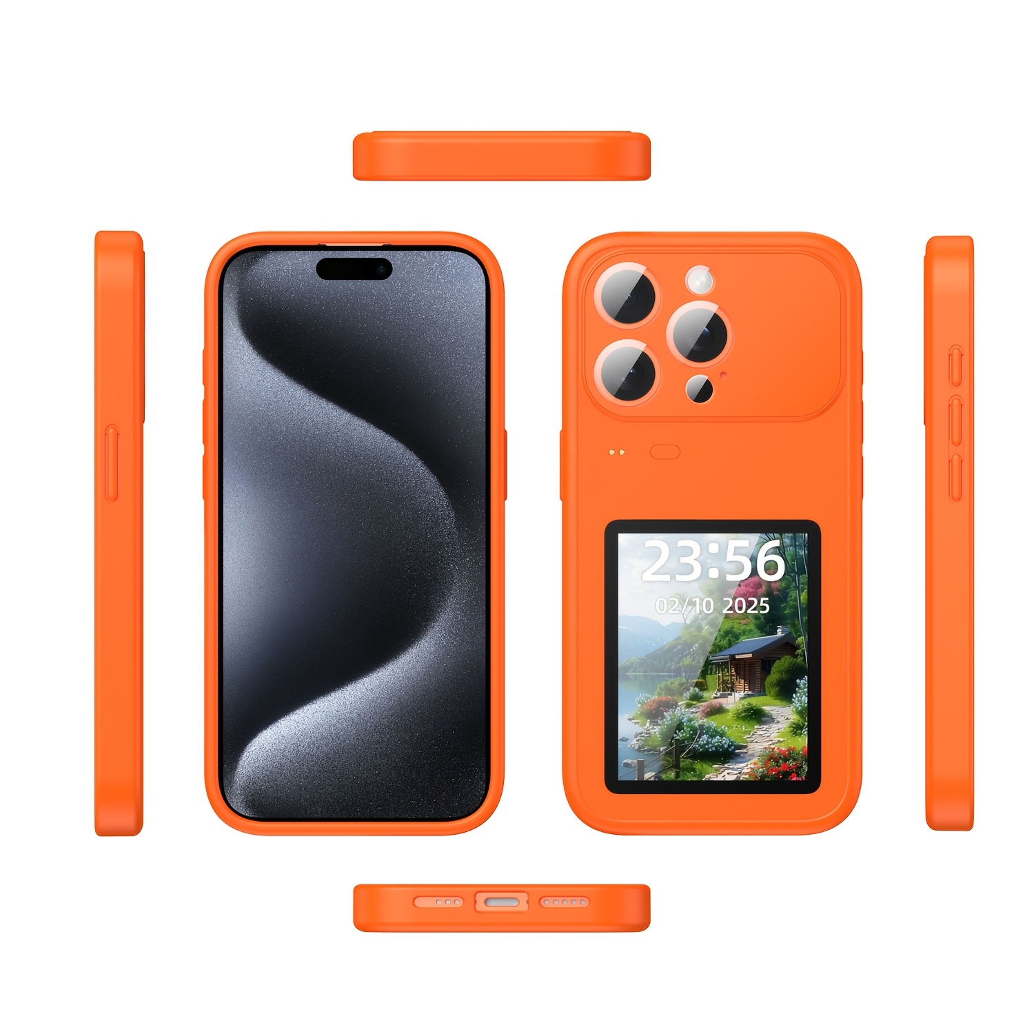 TEMU Phone Case - For Iphone 17 16 15 14 13 Pro Max, 3'' Amoled Vlog Selfie Monitor Screen, Smartphone Case With Screen - App , 500mah, , Wallpaper,
