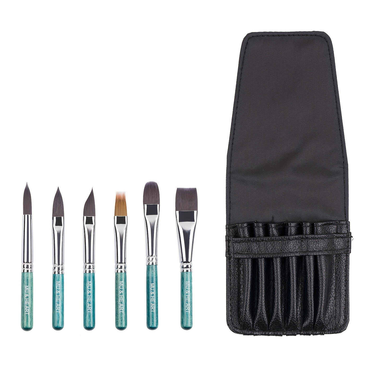 E-shop Professionelles Künstlerpinsel-Set mit 6 Pinseln, Mehrfachform-Polyesterpinsel für Acryl-, Öl- und Gouache-Malerei