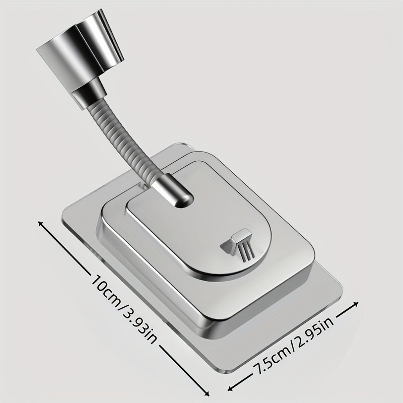 Image of 1pc Adjustable Shower Head Holder With Interface & Strong Adhesive Base, Stainless Shower Fixture Suitable For Bathroom, Toilet Spray Gun Fixtures, For Types (no Installation)