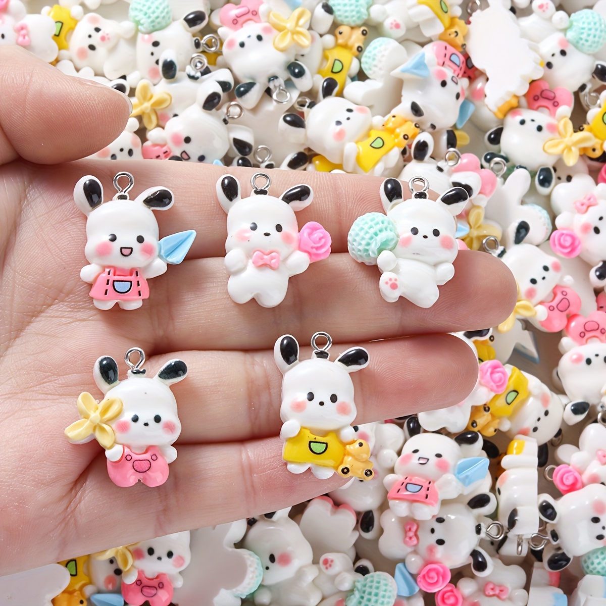 

20pcs Sanrio Resin Flat Back Pendant Charms, Cute Cartoon Ornaments For Diy Phone Cases, Notebooks, Hair Accessories, Party Decor, Jewelry Crafts, Ideal For Halloween & Christmas Gifts