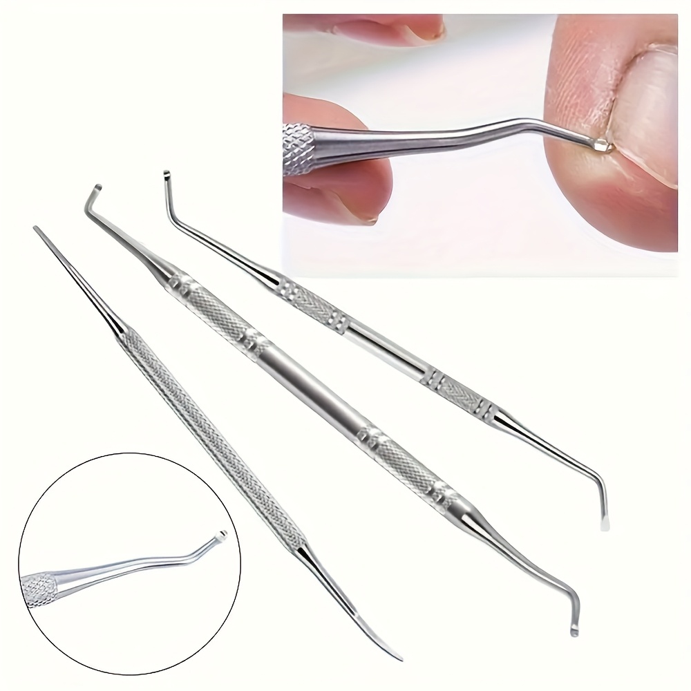3pcs stainless steel ingrown toenail tool kit professional safe nail pedicure tools with ergonomic handles   for ingrown toenails ingrown toenail removal and nail care ideal halloween gift nail     d