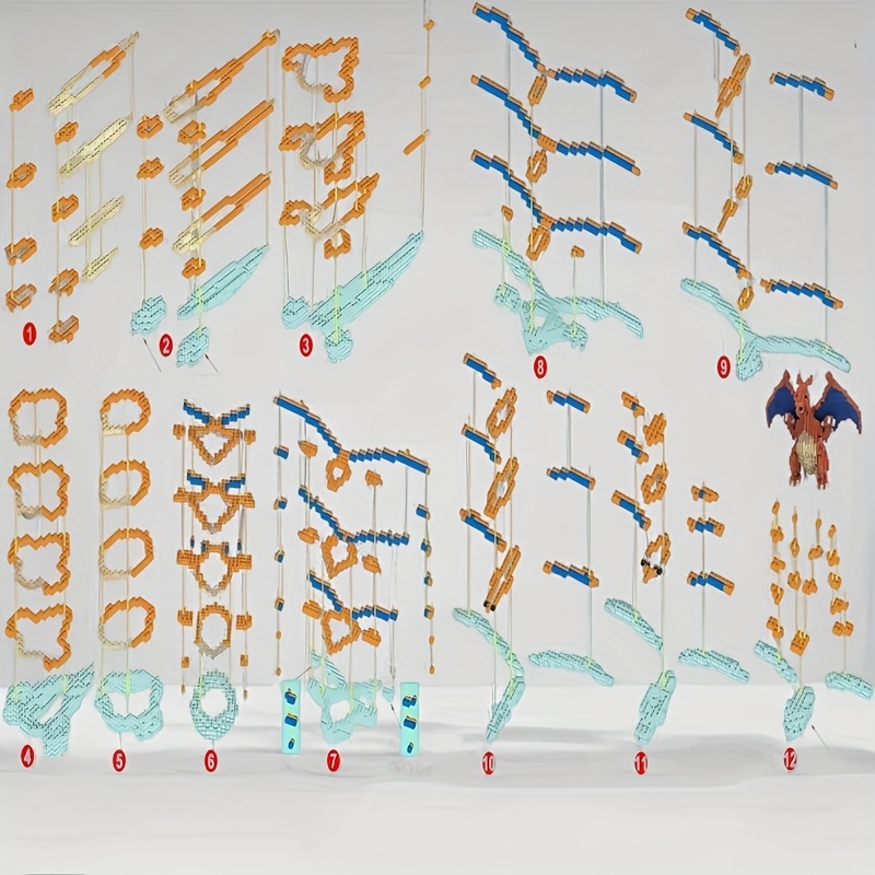 8000pcs Dragon Building Blocks Set, Creative Splicing Plastic Toys, DIY Assembly Craft, Suitable for Teenagers and Adults, 14+ Holiday Gift Living Room Decoration