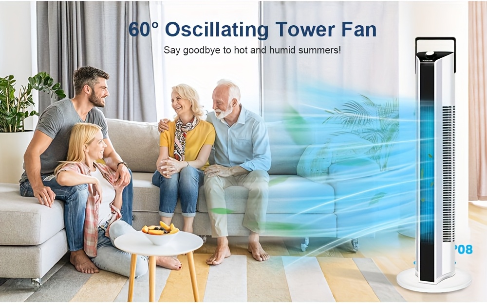 silent tower fan fans that cool air 60 oscillating fan with a handle standing fan with three speed settings bladeless cooling fan tower fans that provide cold air cooling fan suitable for bedroom or home personal air conditioning unit Product details 3
