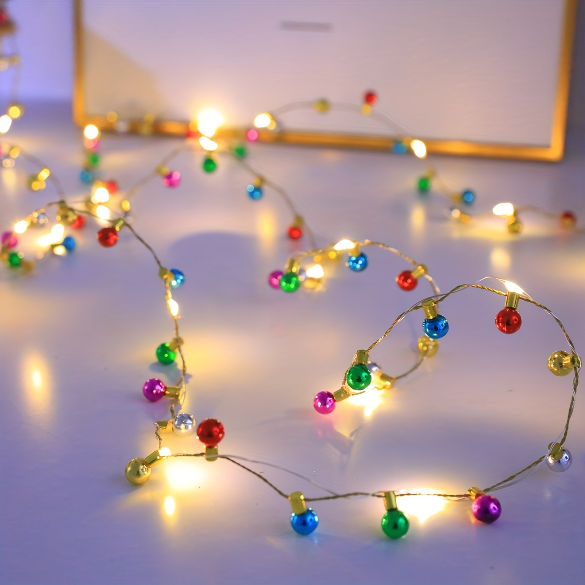 

[1pc Led Fairy String Lights] Led Fairy String Lights With Mini Beads, Battery-powered, Decoration, With No For Home, Bedroom, Living Room, Tree Decor, Birthdays, Parties, Holidays, Weddings