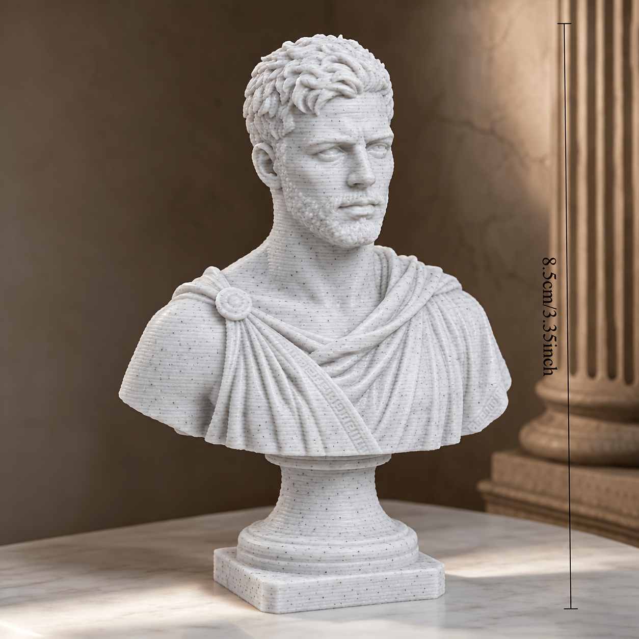 TEMU 1 statuetta da , busto personalizzato in stile da foto, statua personalizzata, ritratto personalizzata, busto stampato in 3D, decorazioni greche