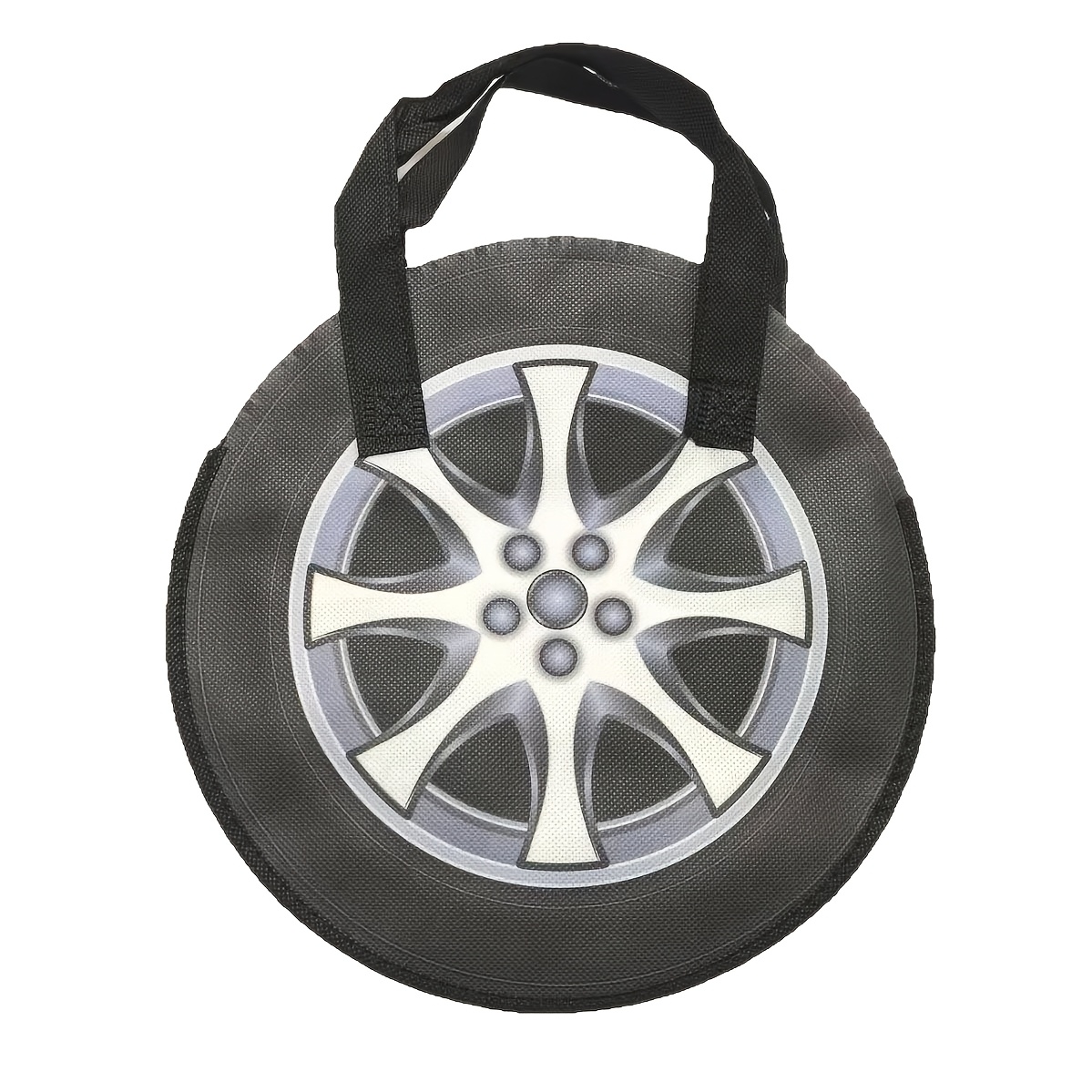 TEMU Storage Bag For Miscellaneous Items, Tire-shaped Portable Storage Bag, Foldable Zippered Bag With Handles, Suitable For Model Cars, Clutter,