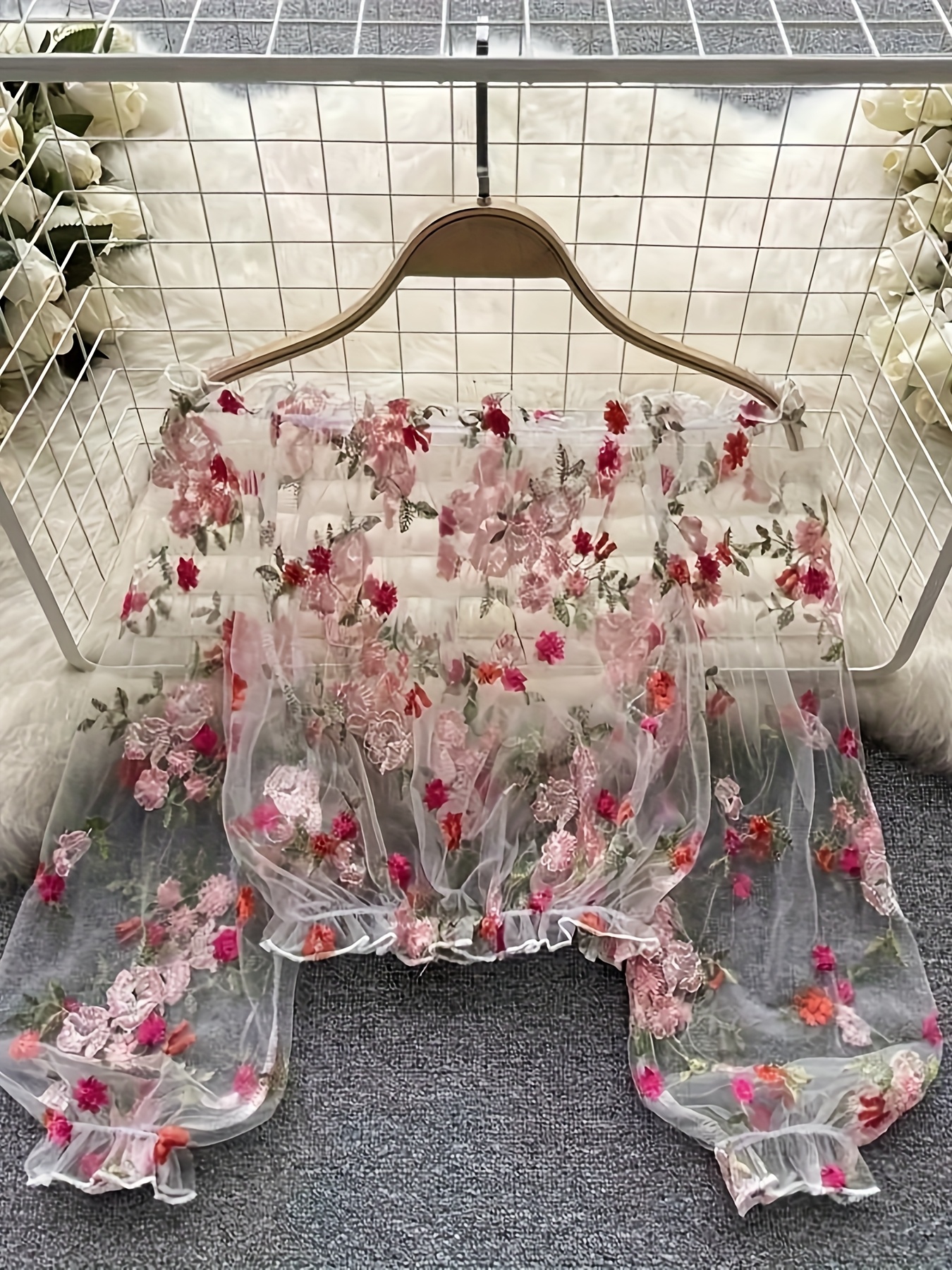 embroidery blouse sold on Temu United States