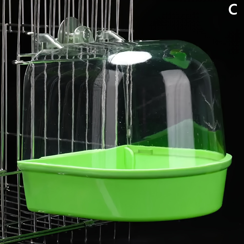 1pc Bird Compatible For - Plastic Bird Shower Cage Suitable For Canary, Lovebirds, Parrot - Space- Bird Bath For Cage, Install &, Hygienic Bird Bath For Pet