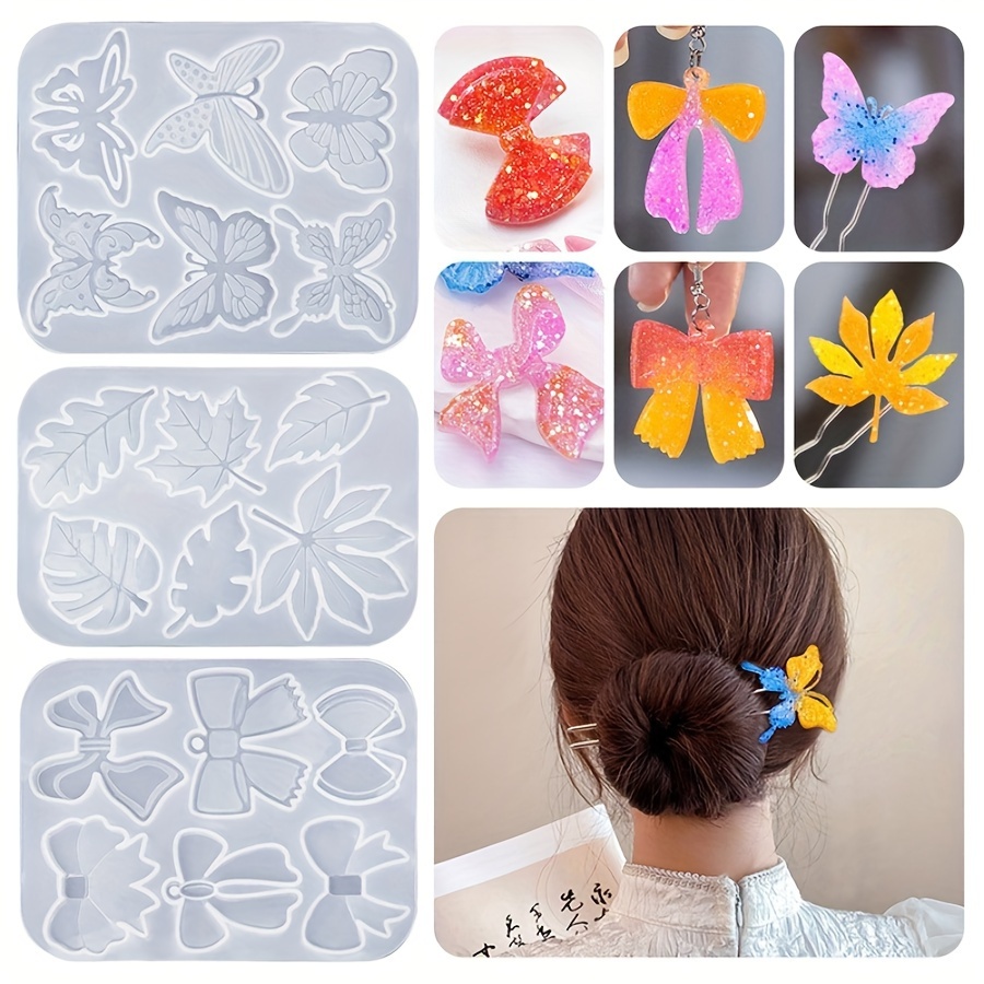 

Diy Resin Hairpin And Earring Molds: Silicone Leaf And Butterfly Shapes