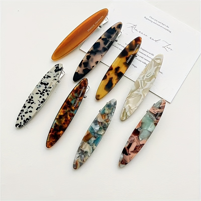 

Barrette Élégante en Acétate Feuille de - Chic Barrette pour Femmes, Couleurs Mélangées, Parfaite pour &