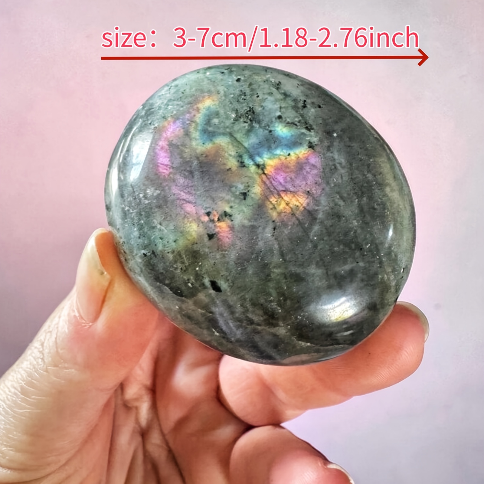 Shimmering Labradorite Natural Polished Palm Stone, 20-80G