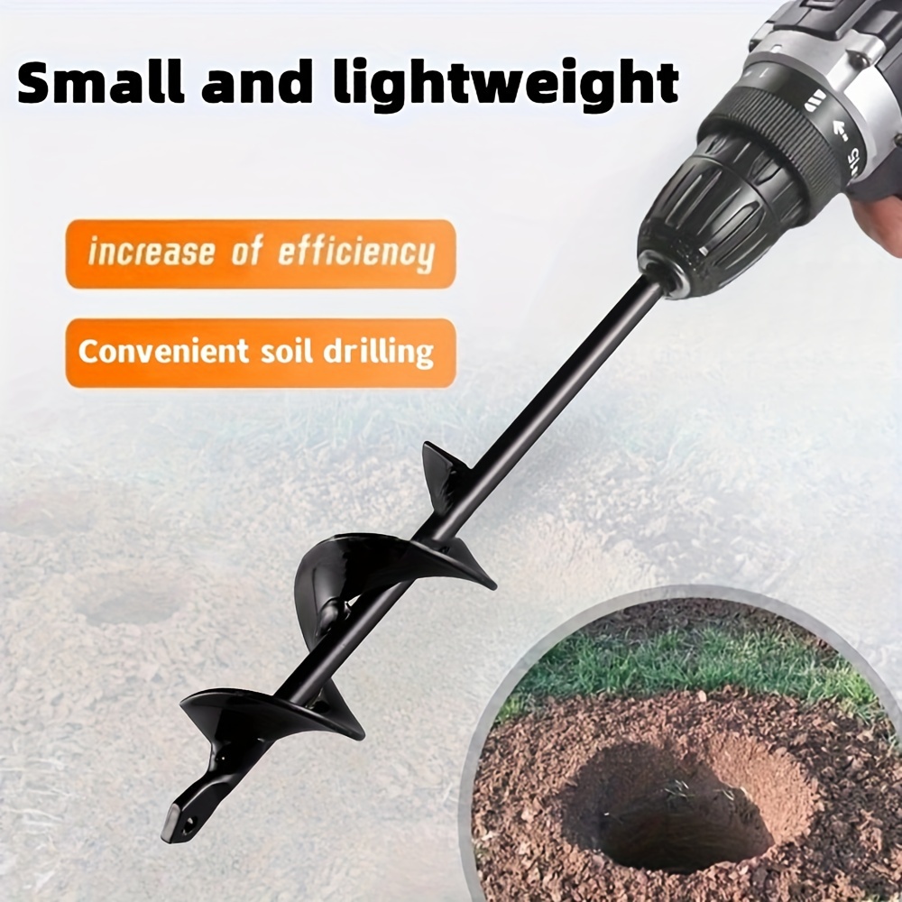 

1pc Garden Plant Auger Drill Bit, 3/8" Hex Drive Cement Board Drill, For Plantings, Spiral Drill Bit Planter, Black Hex Driver Drill, Solid Steel Shaft Hex Bit Organizer