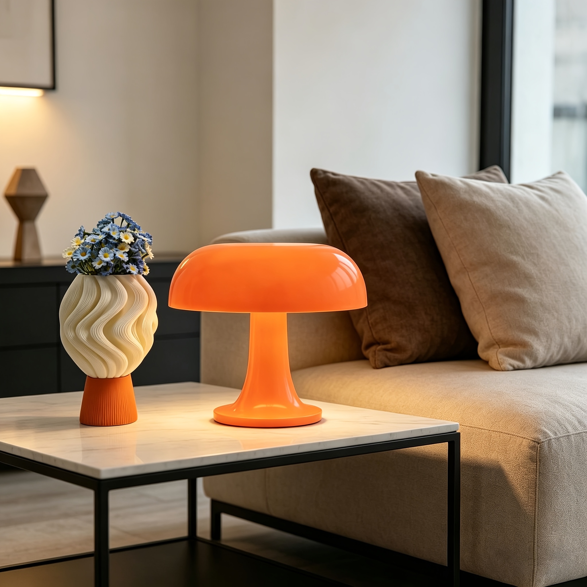 USB Plug-in Minimalist Mushroom Table Lamp with Adjustable Brightness