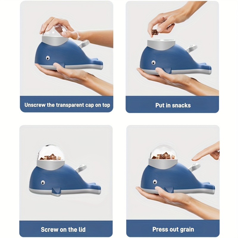 Distributeur de nourriture lent et interactif pour chiens et chats | Design Baleine Bleue, Plastique durable, Favorise la stimulation mentale et une alimentation saine, Aide à la digestion et réduit l'excès de nourriture, Convient aux chiots et aux chiens adultes, Distributeur automatique pour animaux de compagnie