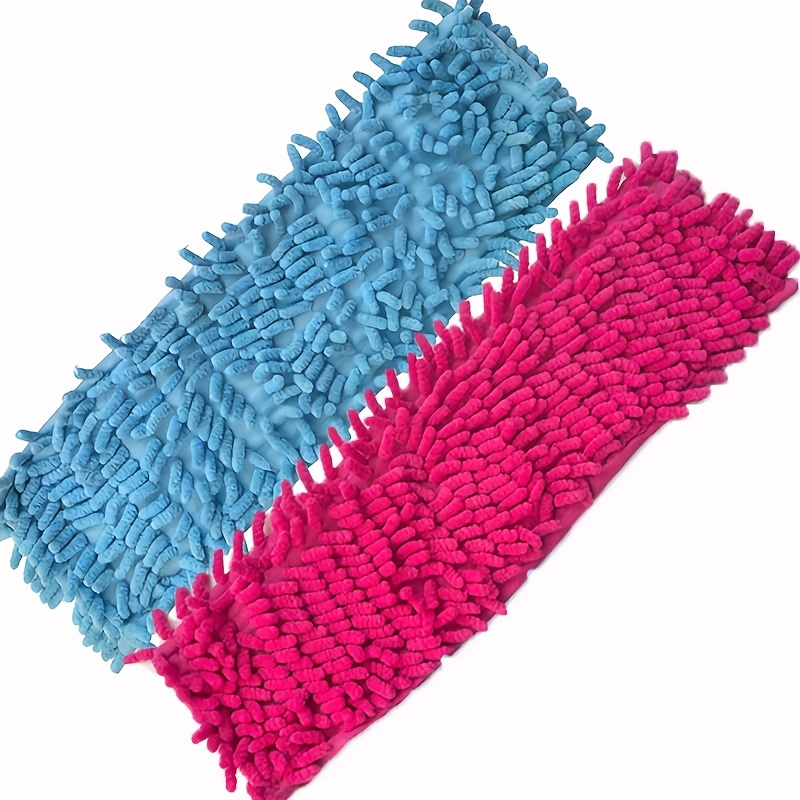 TEMU 2-pack Household Mop Replacement Pads, Blue And Red Switchable Set, Flat Floor Cleaning Cloth, Washable Durable Mop Head, Dry And Wet Dual Use, Easy To Clean, Cleaning Supplies