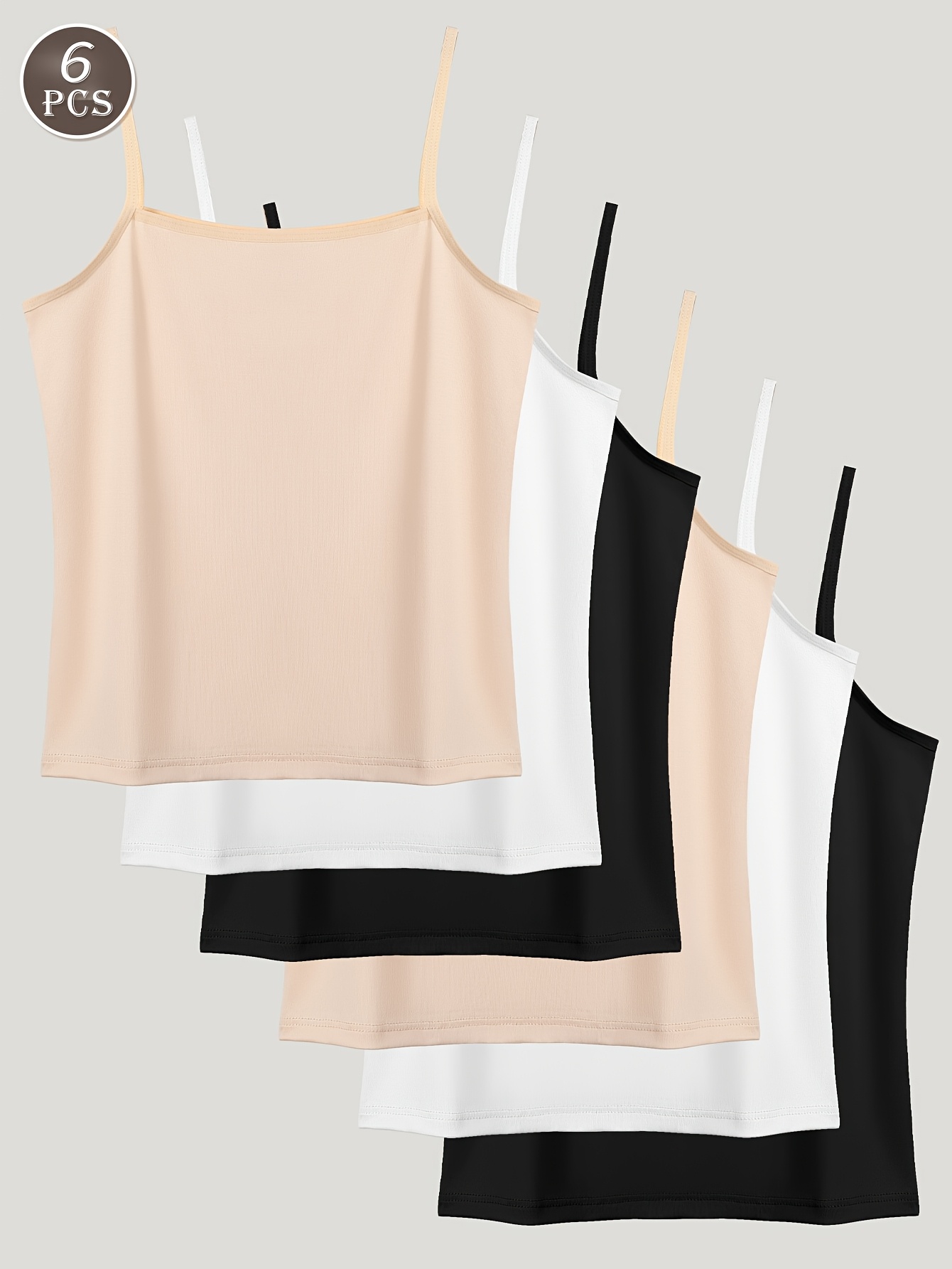 6pcs womens basic camisole tank tops