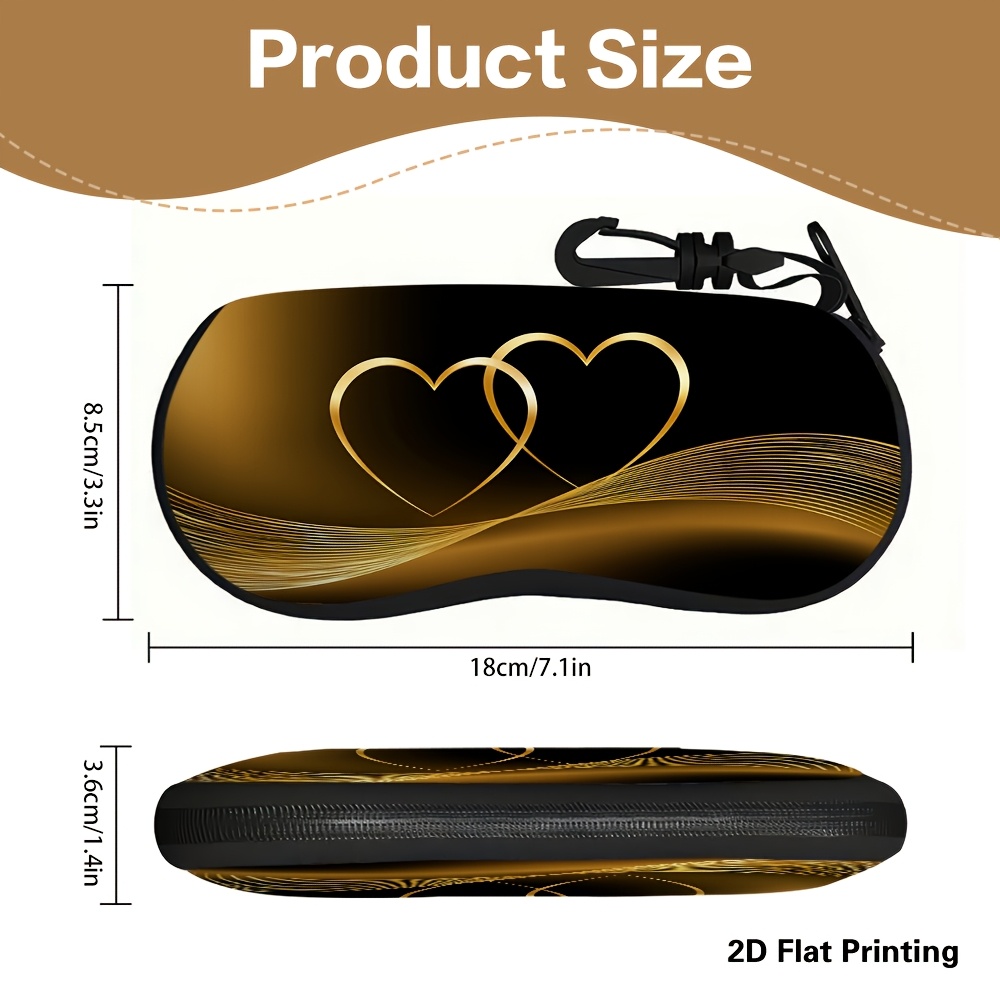 TEMU 2d Flat, 1pc Glasses Case Suitable For , Wallet-friendly Compact Eyewear Holder With Pattern, Cover For Glasses Box For Wallet Accessories, Cute