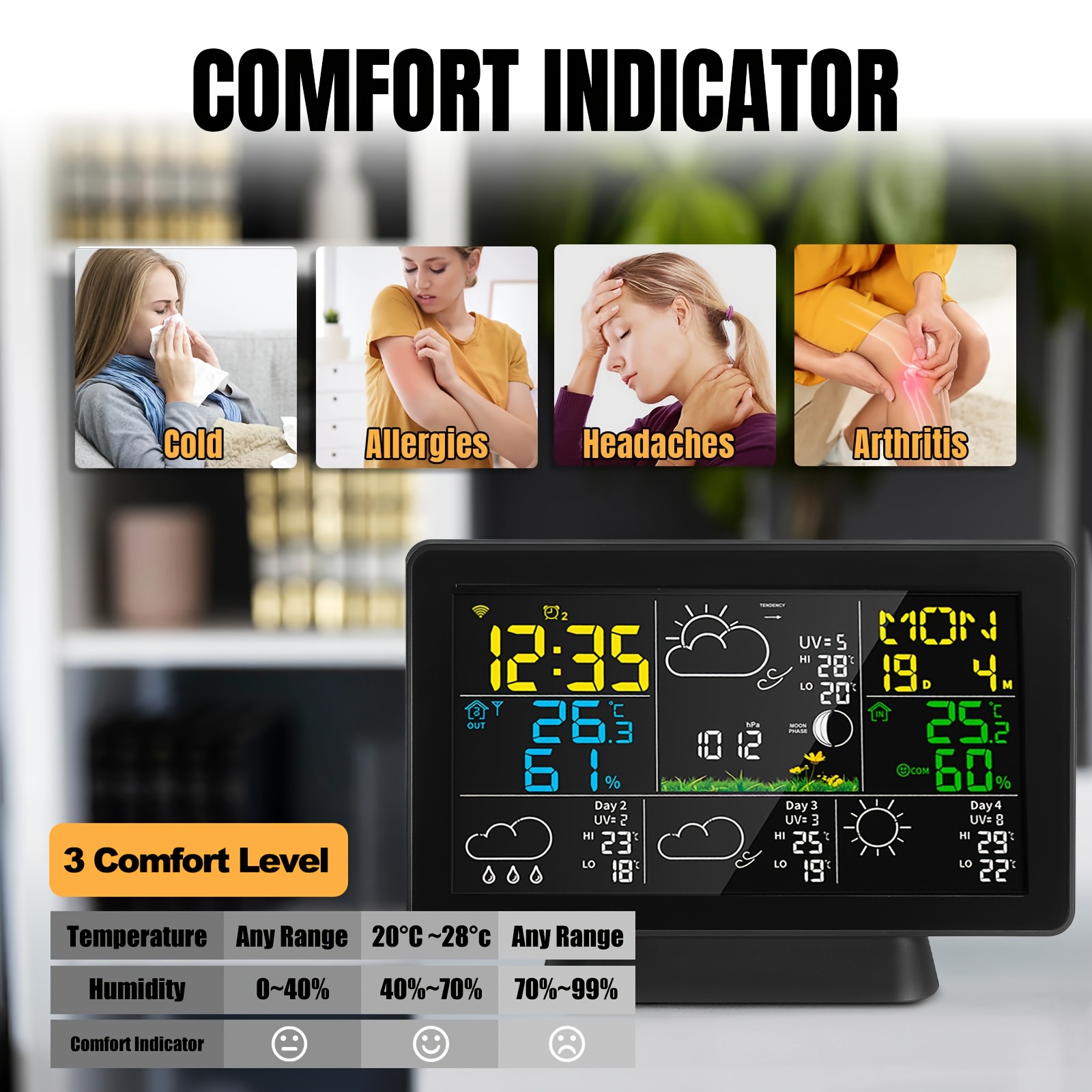 three sensor new smart wifi weather forecast Temu Germany