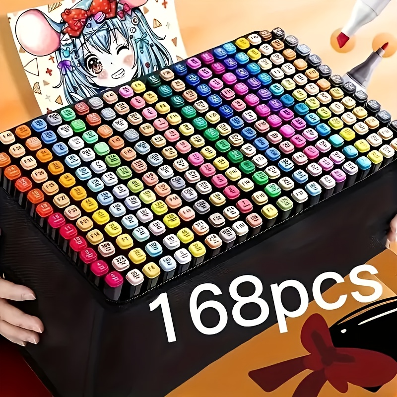 60 80 120 168pcs colors artist markers pens set dual tips markers markers set art supplies kit for adult coloring book color painting drawing blending and sketching easter gifts