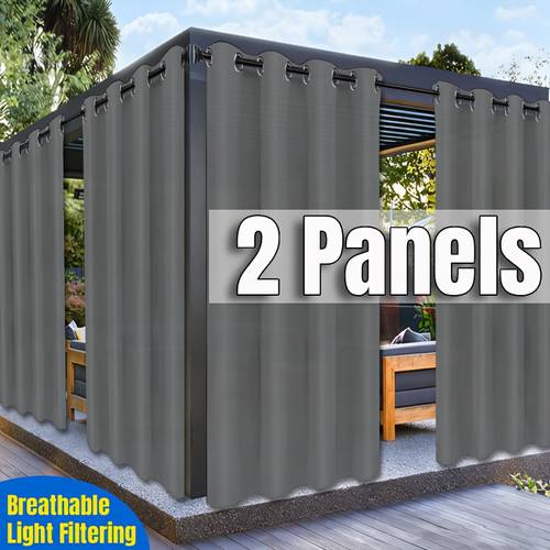 item picture 2pcs outdoor curtains suitable for patio premium privacy grommet outdoor curtains suitable for porch pergola cabin