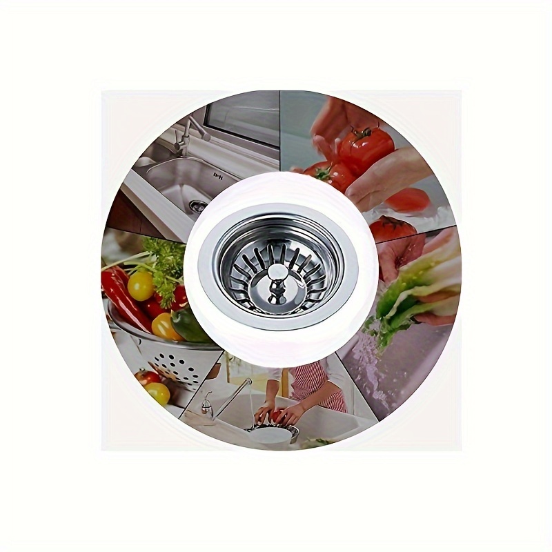 Stainless Steel Kitchen Sink Strainer & Stopper - Polished Waste Plug with Hair Catcher for Bathroom and Kitchen Drain Protection
