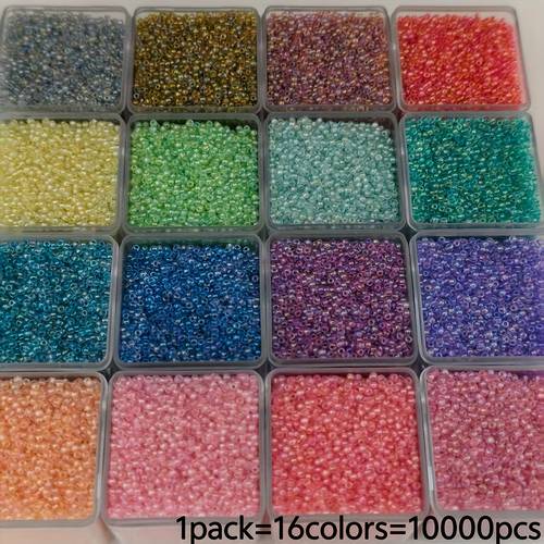 10000pcs 16 color assorted 1 8mm seed bead glass rice beads bulk for bracelet earrings valentines day gift set for mom bead ornaments jewelry making supplies