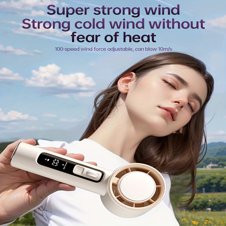 1  mini handheld fan with   level adjustable speed usb charging   speed display built in aromatherapy strong airflow 3 mode emergency flashlight portable for travel outdoor   use plastic   control desk fan design indoor outdoor compatible usb powered with built in 3000mah lithium battery details 2