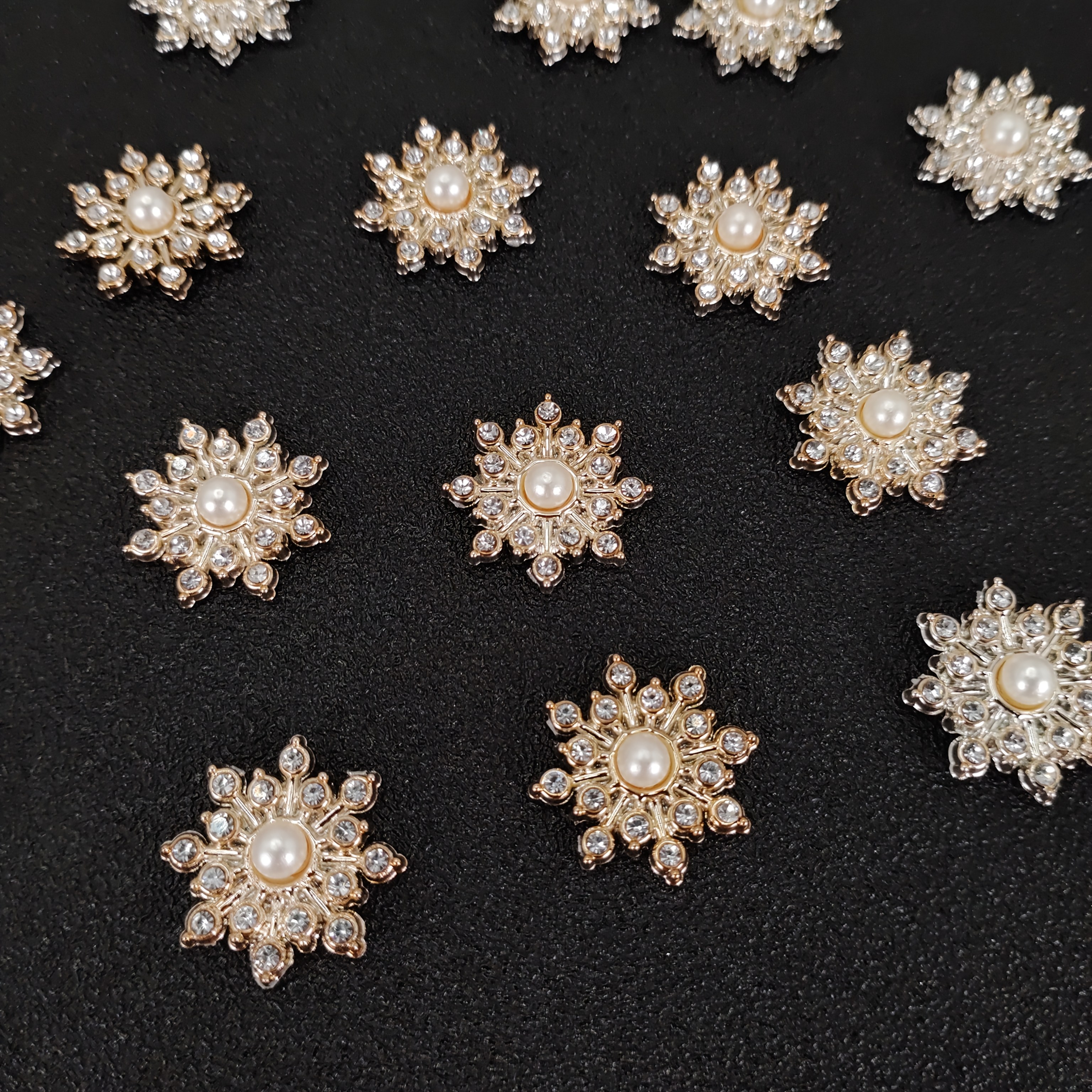 TEMU 65pcs Snowflake Shaped Accessories For Patch Hair Clip Handicraft Accessories Decoration
