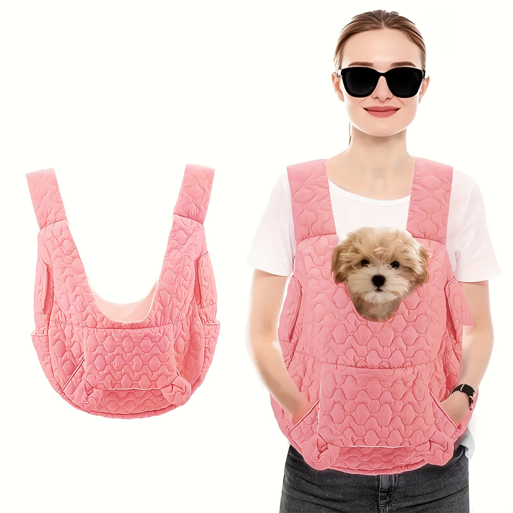 TEMU Portable Pet Backpack, Comfortable And Breathable Fabric Pet Bag, Outdoor Travel Cat/dog Rucksack, Suitable For Small To Medium Cats/dogs, Bag