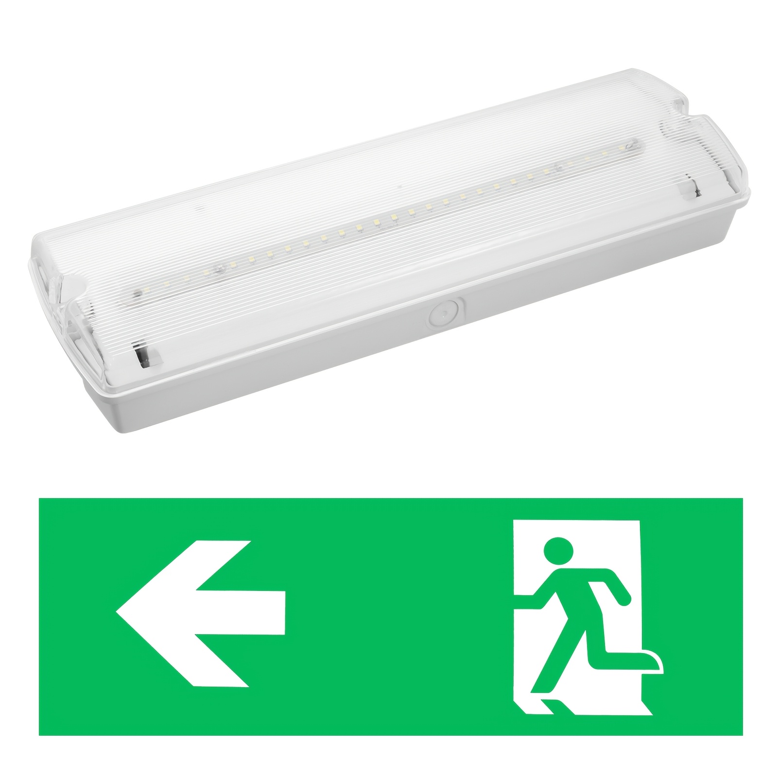 3w Led Emergency Light With Exit Sign, Self Adhesive Sign, Safety Sign For Offices, Businesses, Buildings And