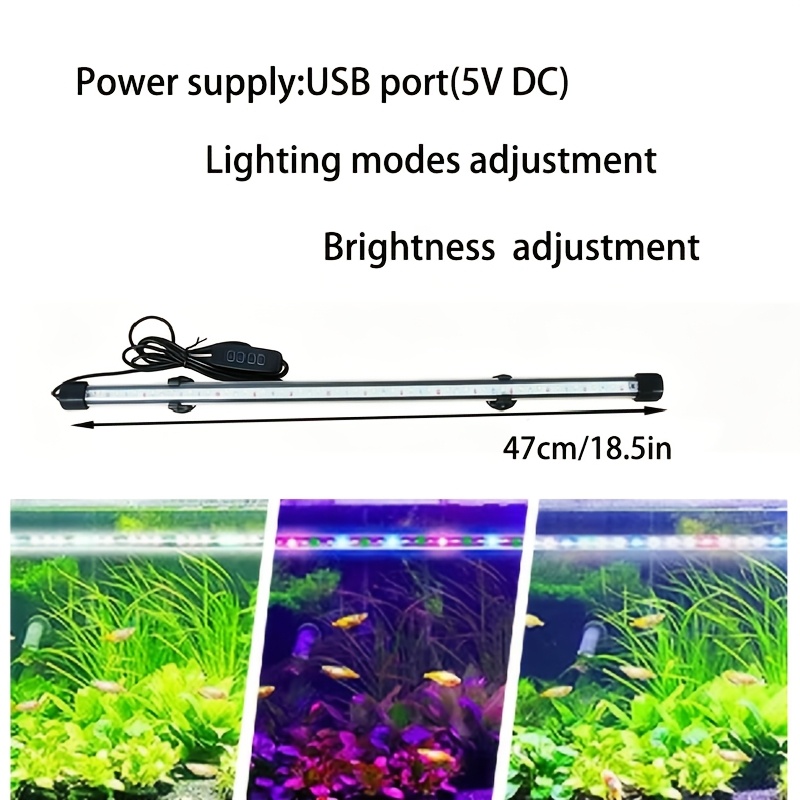 TEMU Light, Led Fish Tank Light - Adjustable Color Temperature - Multi-level Brightness Control, Suitable For Tanks, Reptile Breeding, Indoor Aquatic