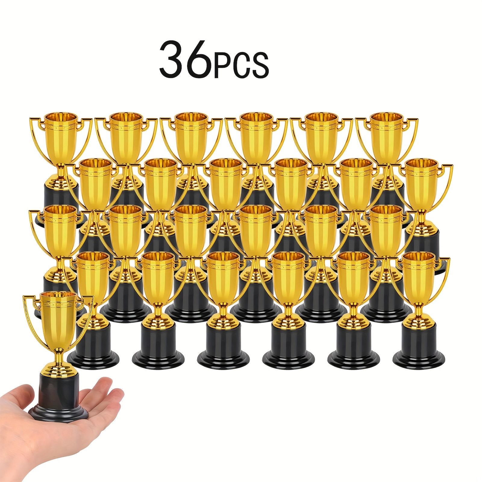 24 36pcs mini trophies golden trophies plastic trophies 4 inch     cm trophies party favors props awards prize for winning competition ceremony party favors