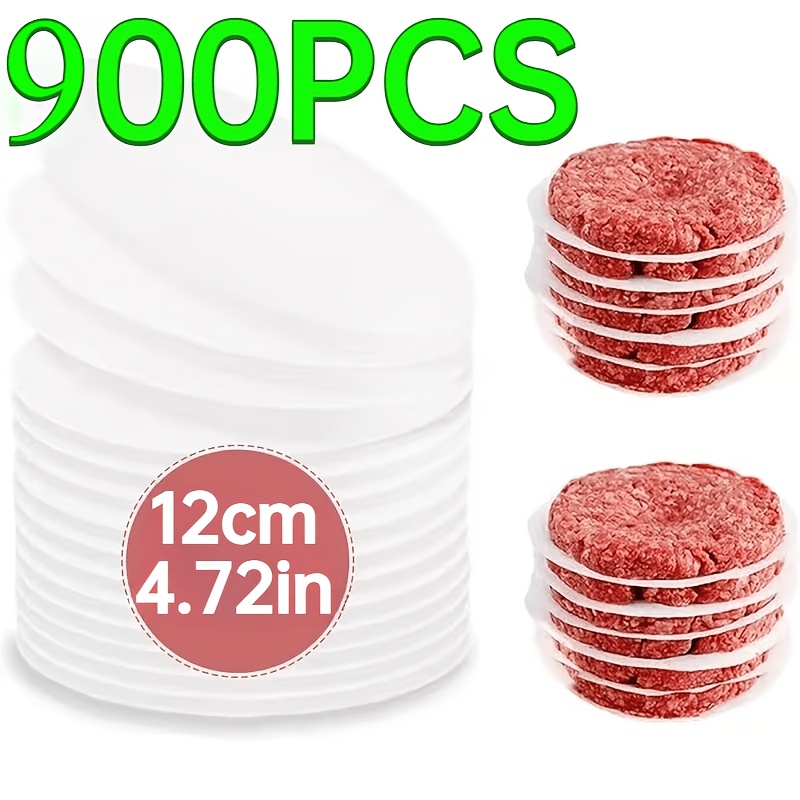 TEMU 900pcs Round Hamburger Wrappers, 4.72in Pre-cut Size, Convenient And Multipurpose, Suitable For Separating Meat Patties, Oven, Individually