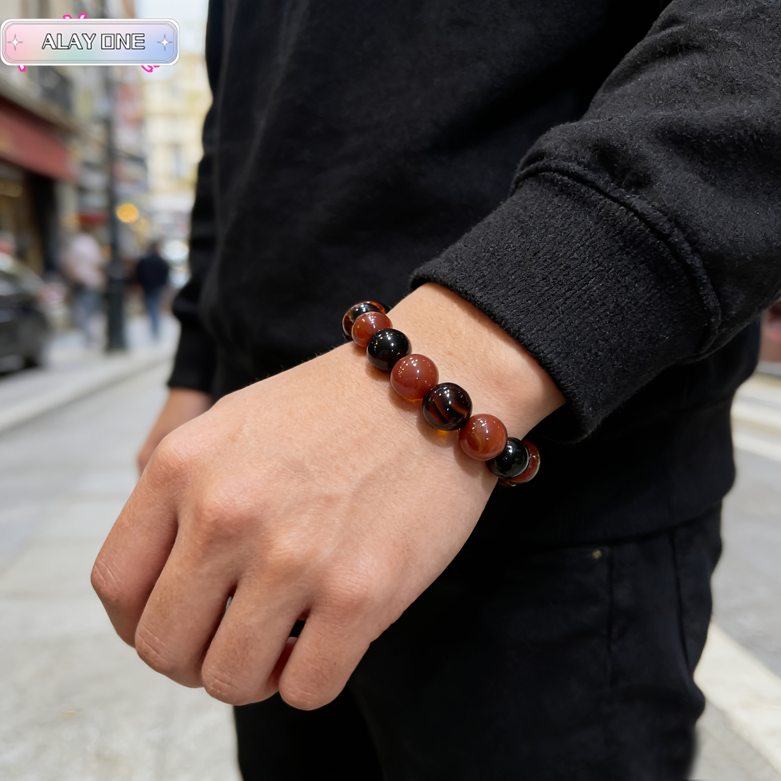 Natural Sugar Agate Bracelet, Autumn-Winter Accessory