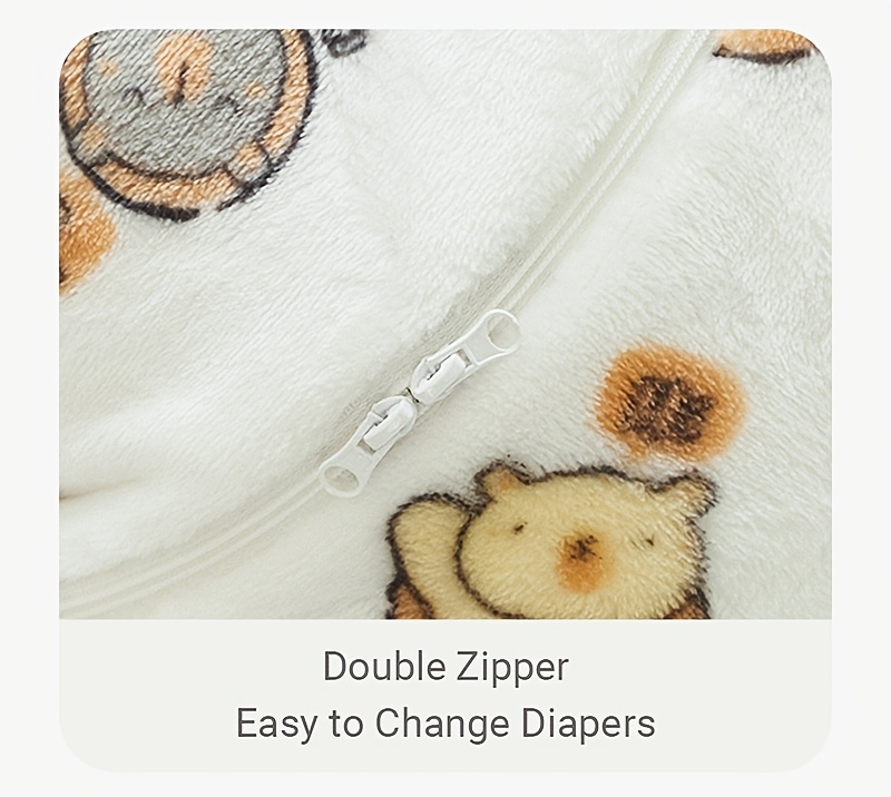   cozy flannel   sleeping bag animal print zip closure machine washable   spring autumn   details 5