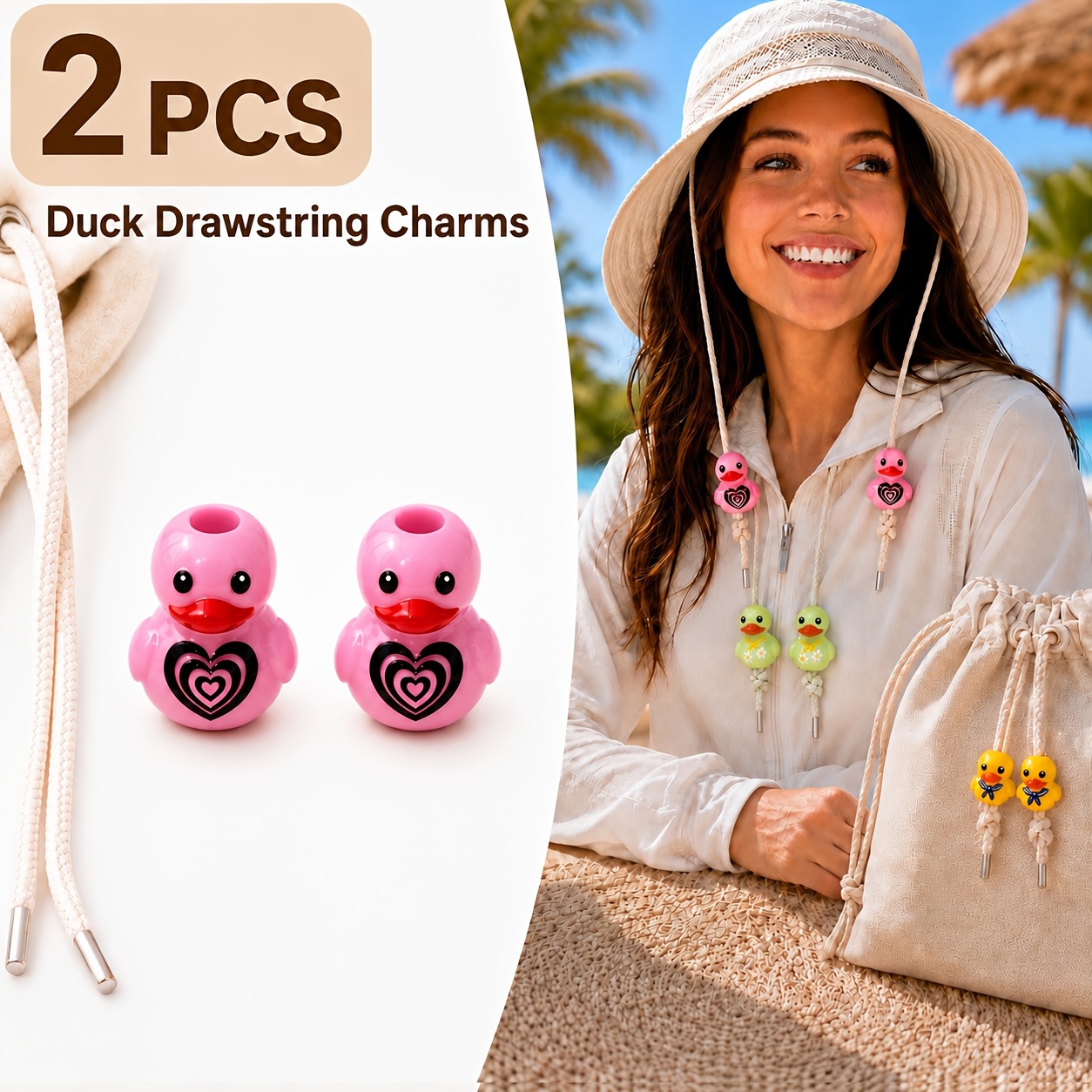 TEMU Small Duck Drawstring Stopper, Cute Drawstring , Hoodie Drawstring Decorative Bead, Hooded Sweatshirt Drawstring Bead Accessory, Drawstring End