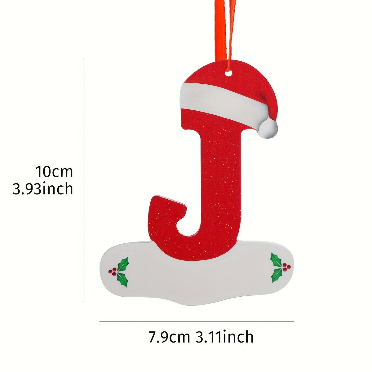 TEMU 1pc Pvc Christmas Tree Decor Letter Pendant, With Santa Hat, Letter Home Decor Hanging Ornament, For Holiday Message, Featherless Vinyl Seasonal