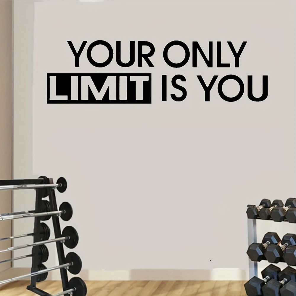 

Inspirational Decal - ' ' Motivational Gym , Pre- , Plastic Compatible, Gym Decor