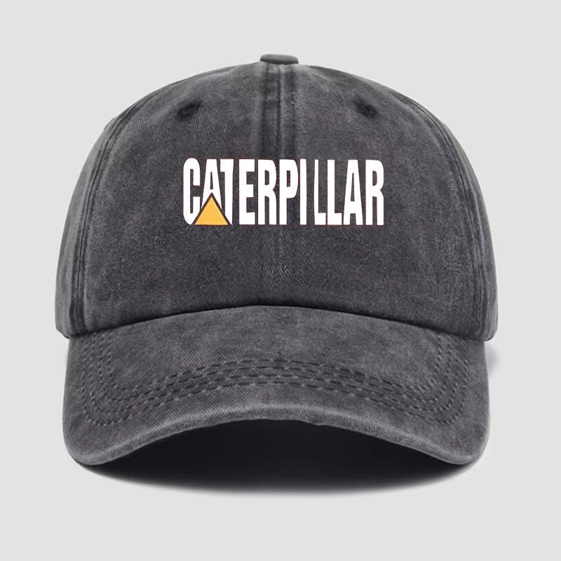 

1 Adjustable Baseball Cap, Mixed Color, Caterpillar Letter Print, Textile Material ≥80%, Woven, With Hand Wash Only, For Men, Outdoor Trips, Camping, Parties, Hip-hop