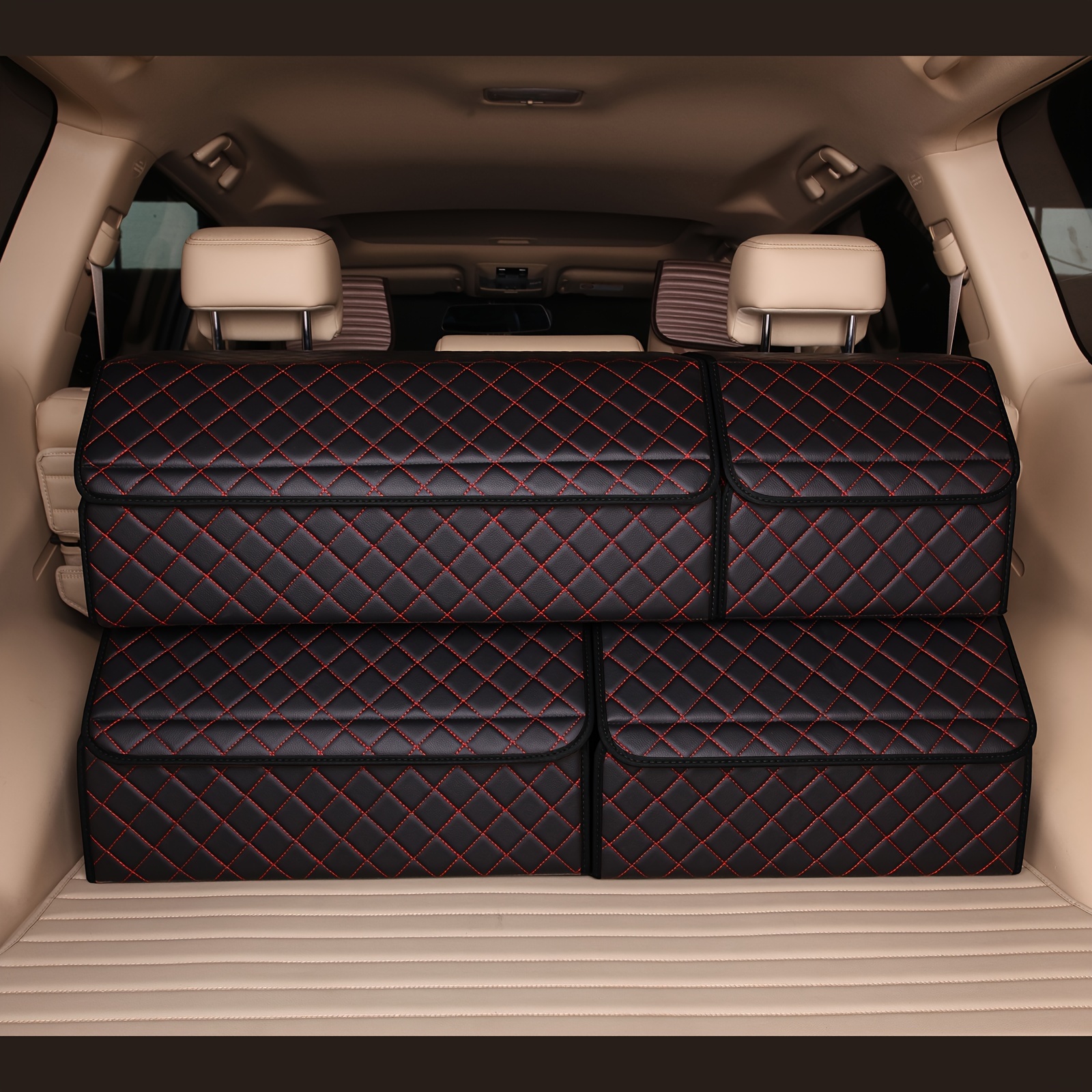 Collapsible Car Trunk Organizer with Multi Compartments and